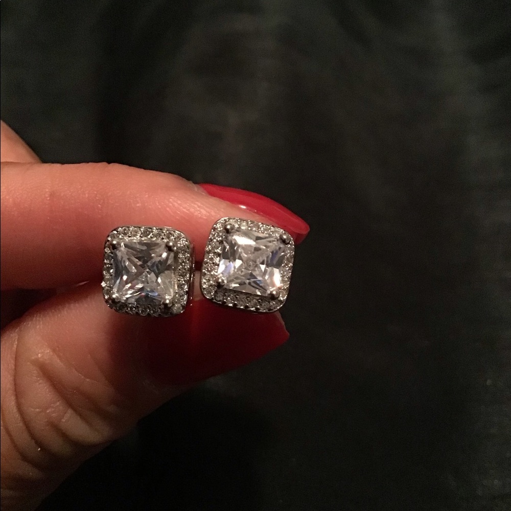 Swarovski large square earrings